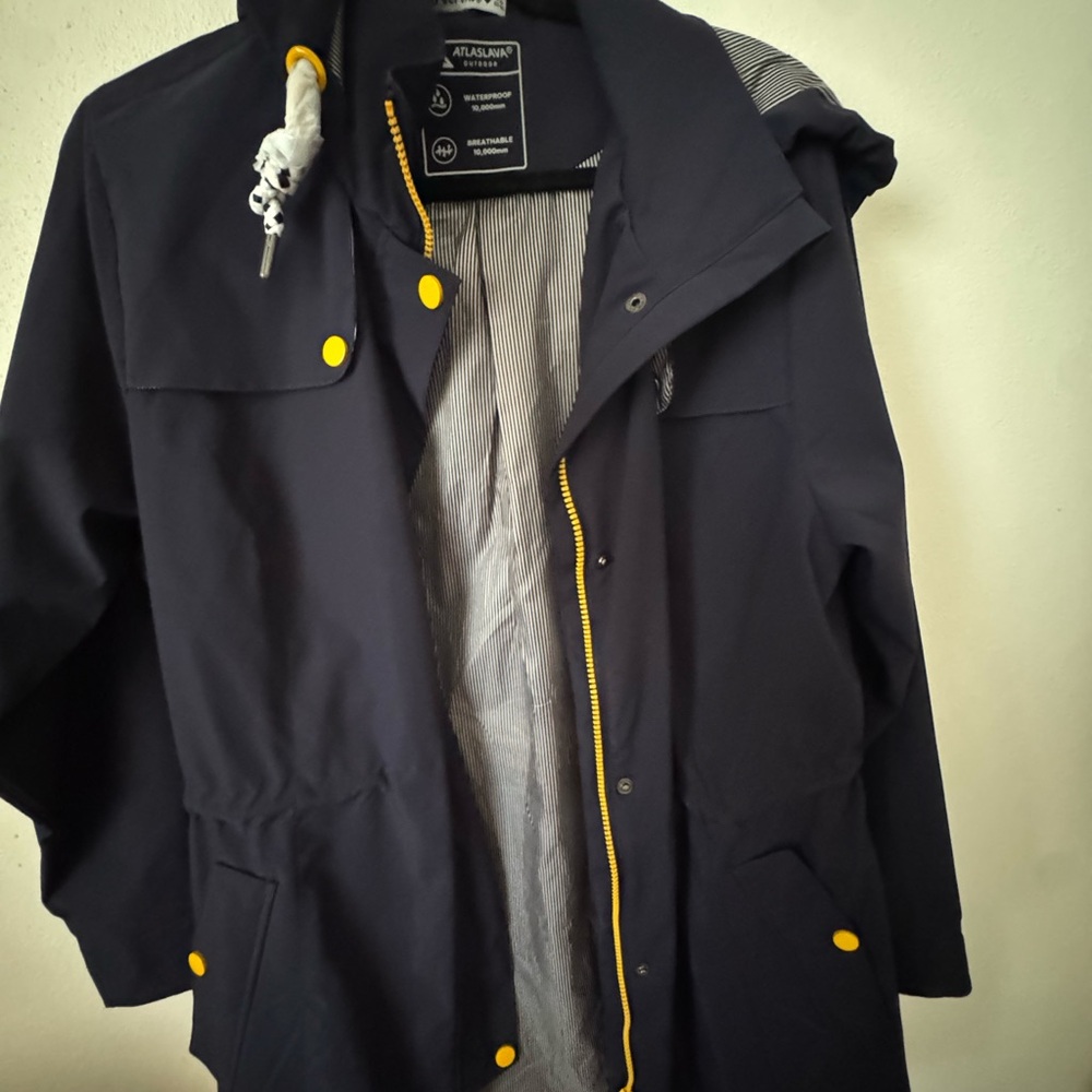 Black RAINCOAT with Yellow Accents